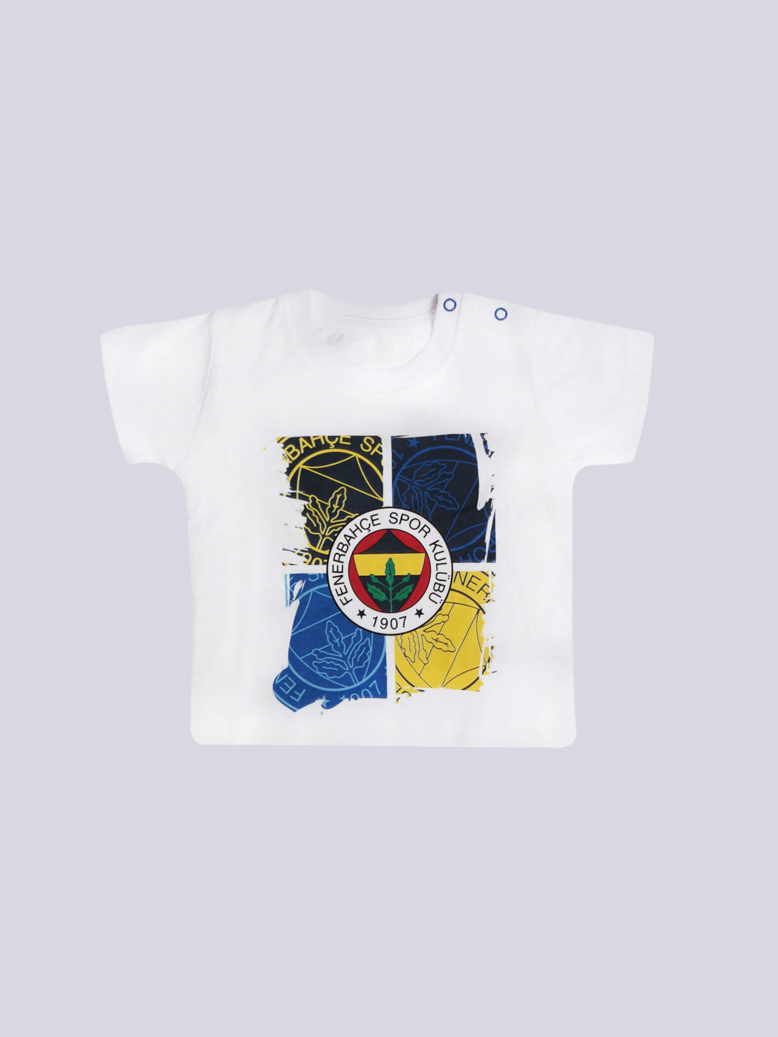 Fenerbahçe Beyaz Brush Logolu Tshirt