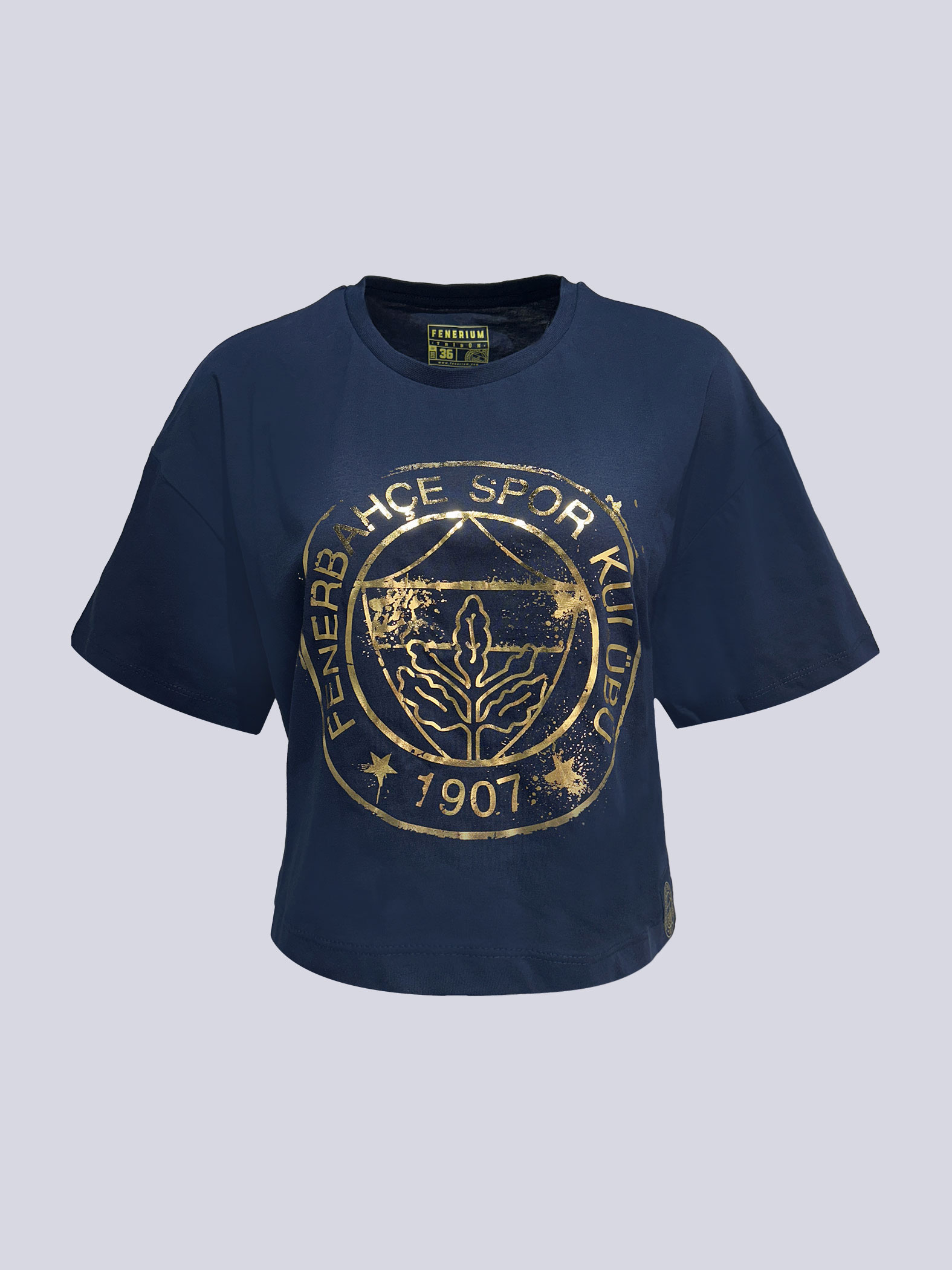 Fenerbahçe Lacivert Tribün Gold Logolu Kadın Oversize Tshirt