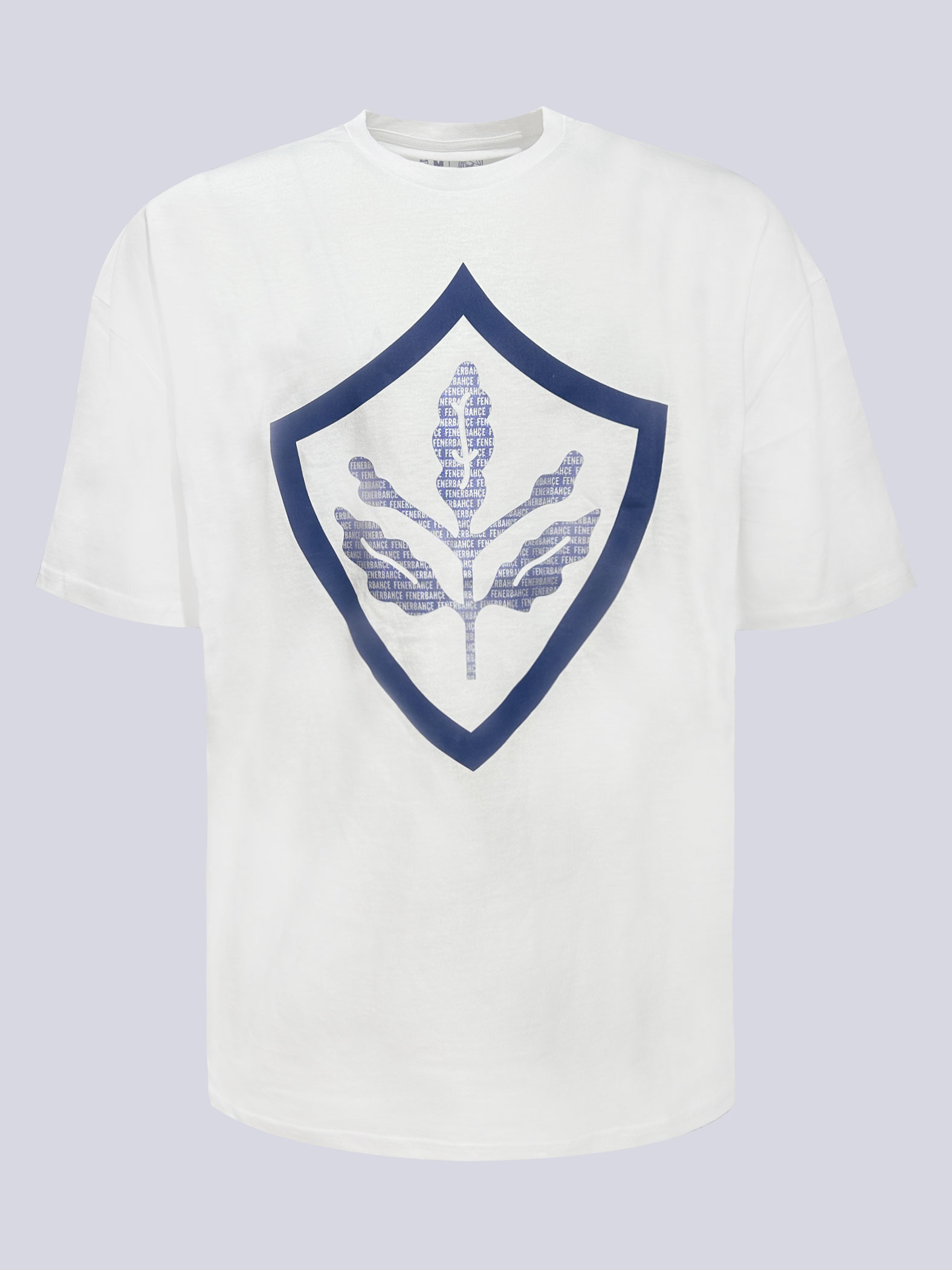 Fenerbahçe Beyaz Trend Parlak Baskı Erkek Oversize Tshirt