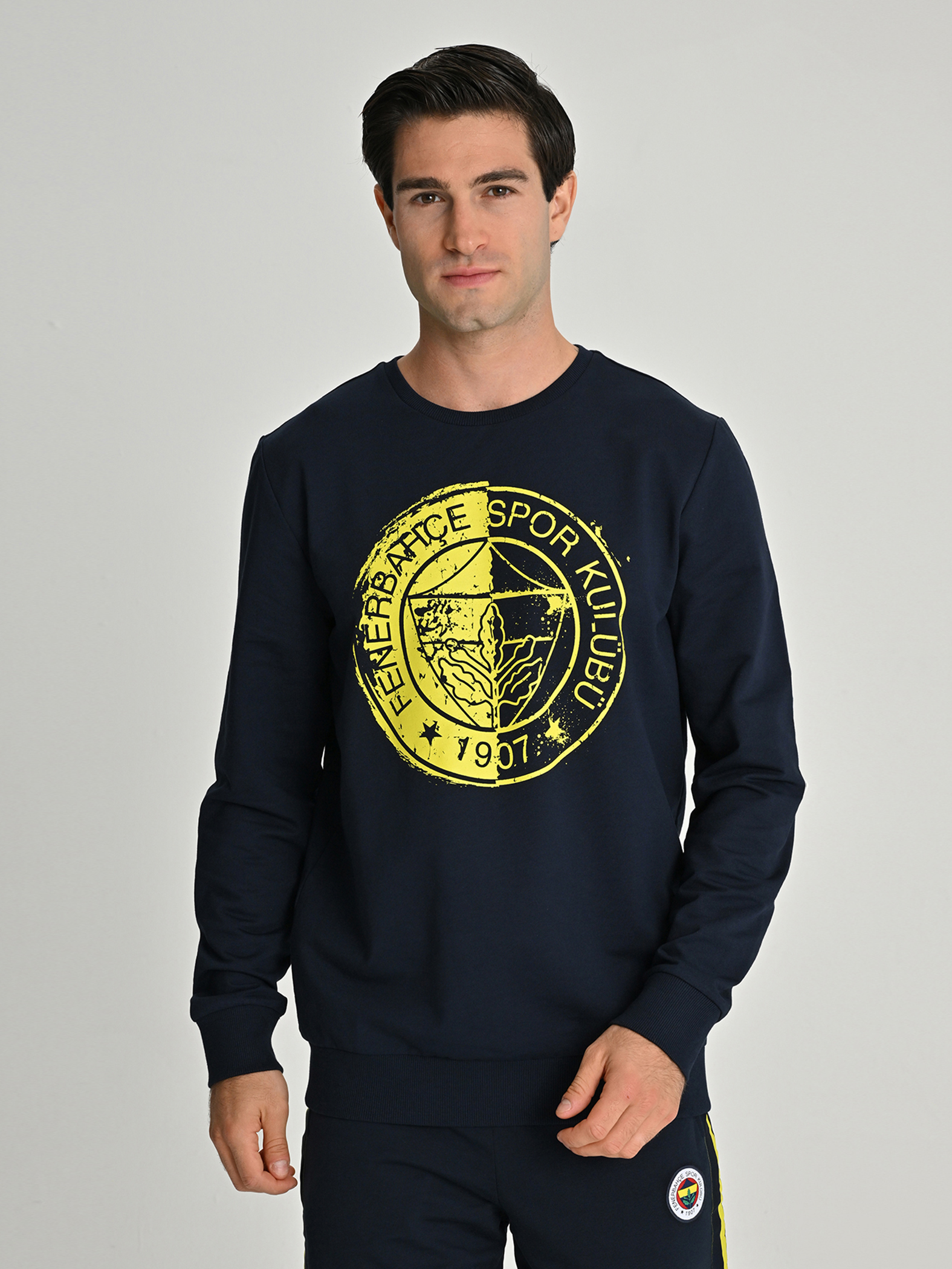 Fenerbahçe Tribün Tek Renk Logolu Erkek Sweatshirt