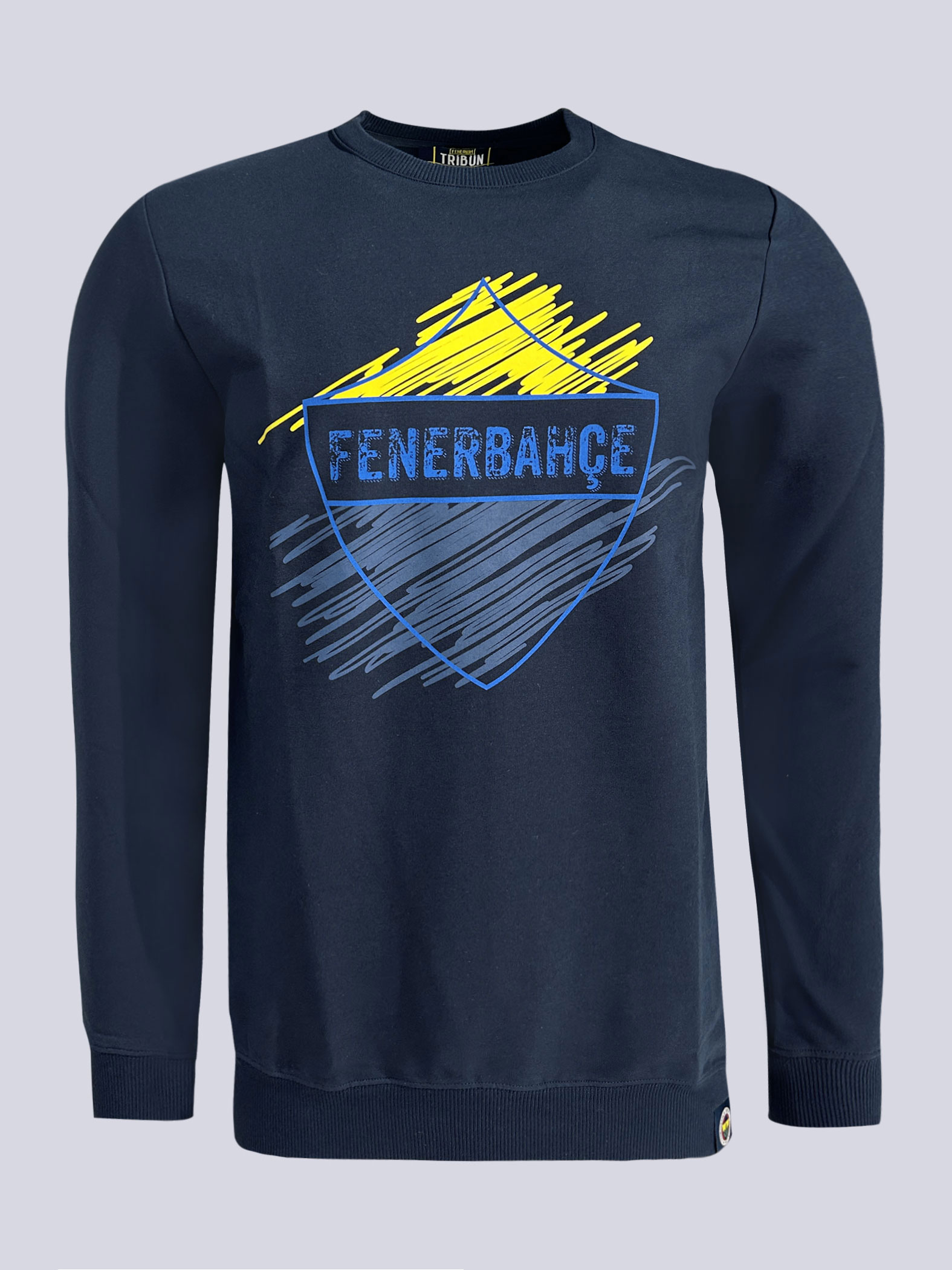 Fenerbahçe Lacivert Tribün Brush Detaylı Erkek Sweatshirt